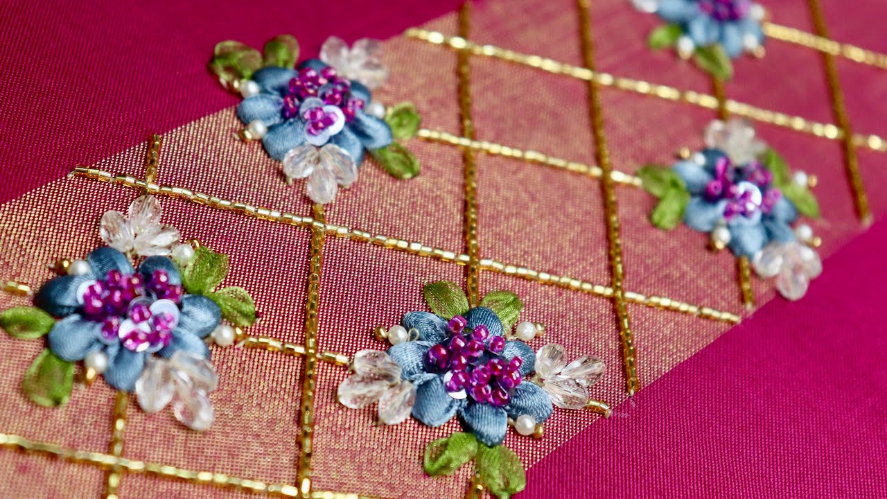Different flower embroidery design 