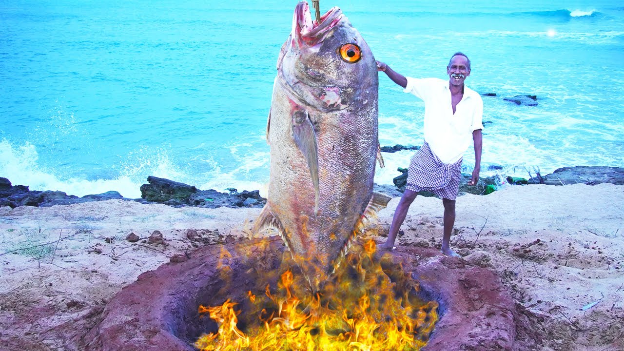 MONSTER BONELESS FISH UNDERGROUND TANDOOR | அரக்கன் பாறை | Village Grandpa Cooked Delicious Fish