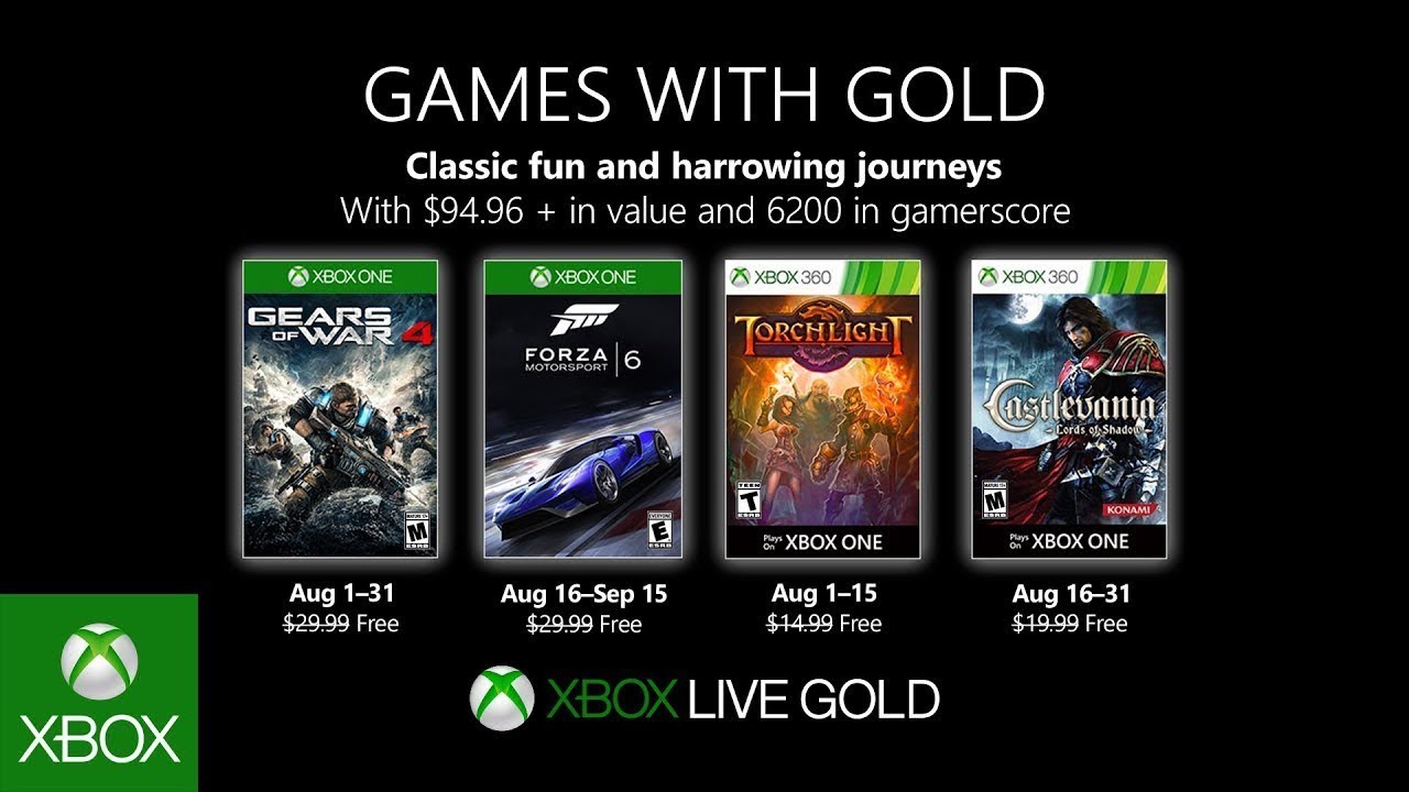 Xbox Games with Gold - August 2019 