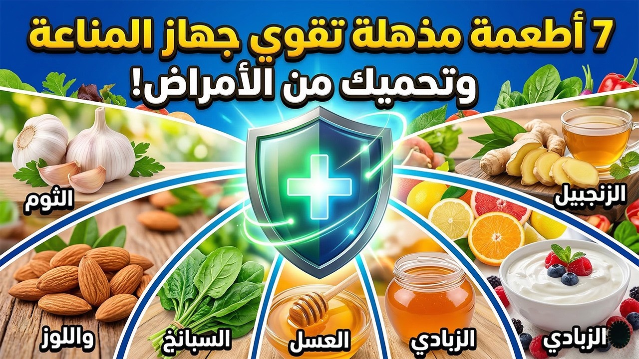 7 أطعمة مذهلة تقوي جهاز المناعة وتحميك من الأمراض.