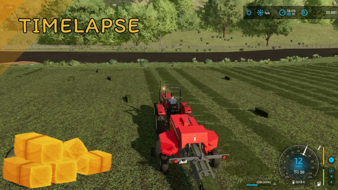 Facem primii baloti. FS 22 Timelaps