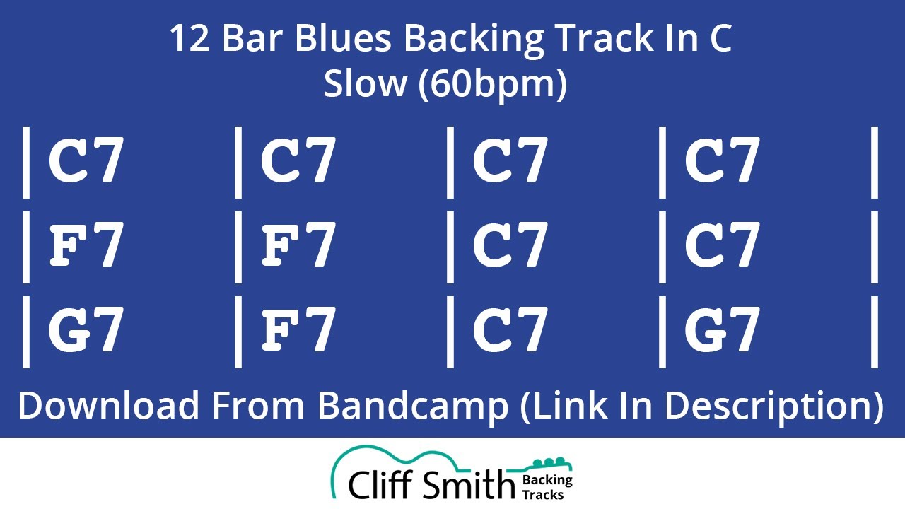 C - Slow 12 Bar Blues Backing Track (60bpm)