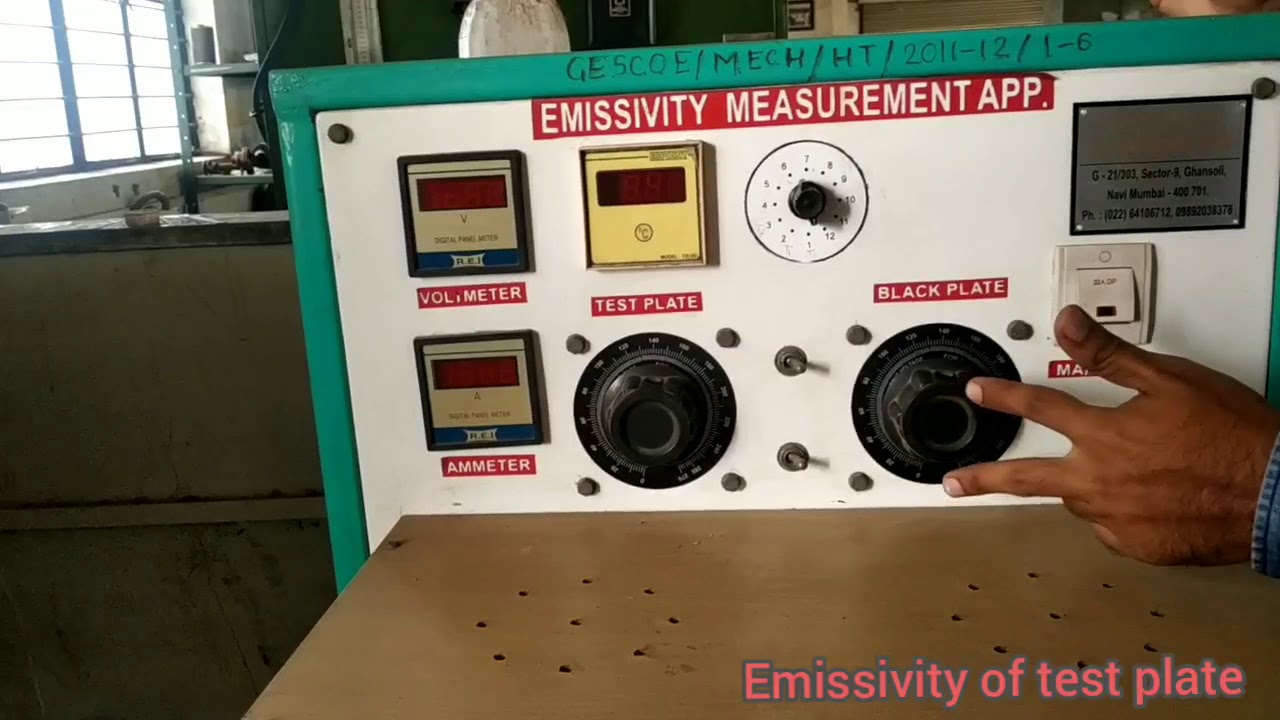 Experiment: 6 Emissivity of test plate