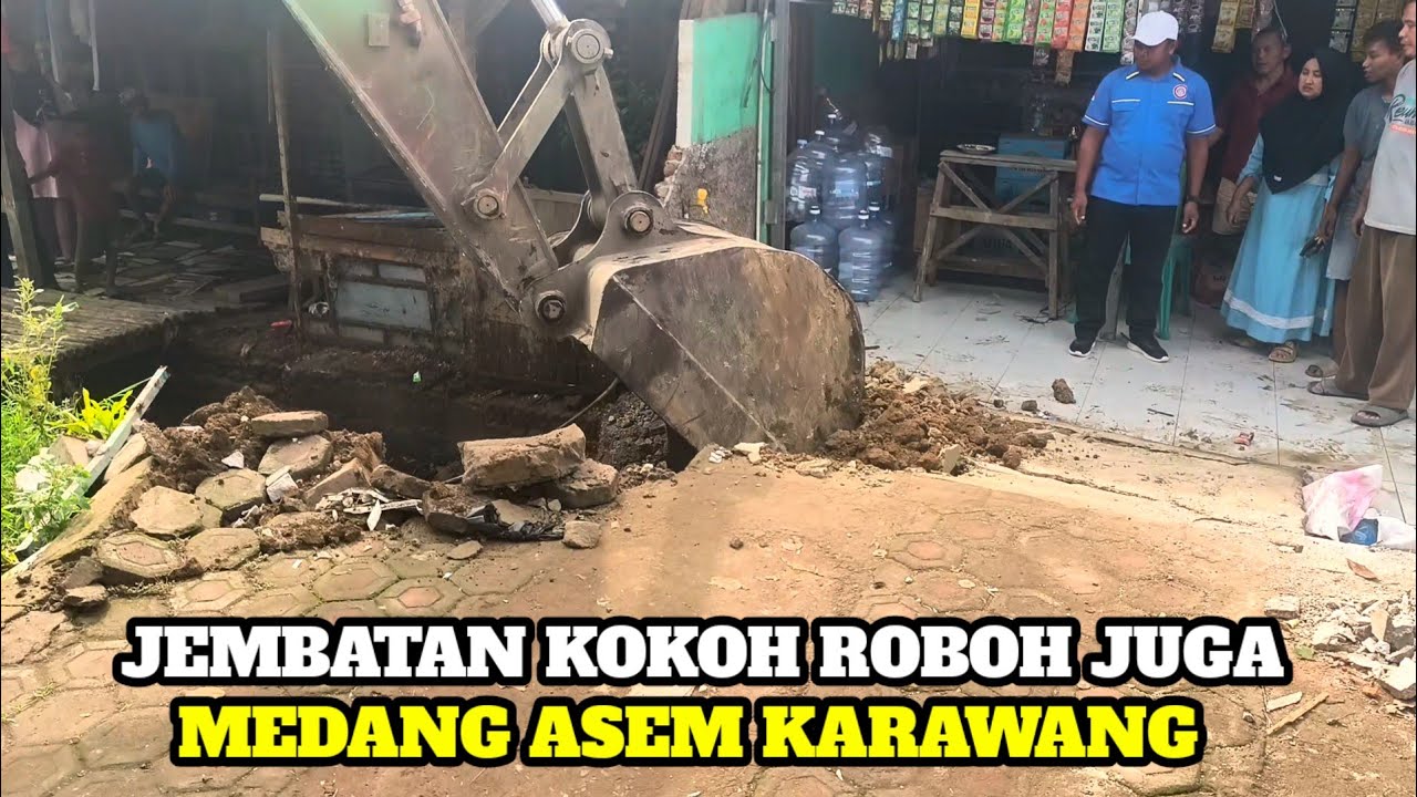 JEMBATAN KOKOH ROBOH‼️ALIRAN KALI APUR MEDANG ASEM❗ SURUT WARGA SENANG #kdm 