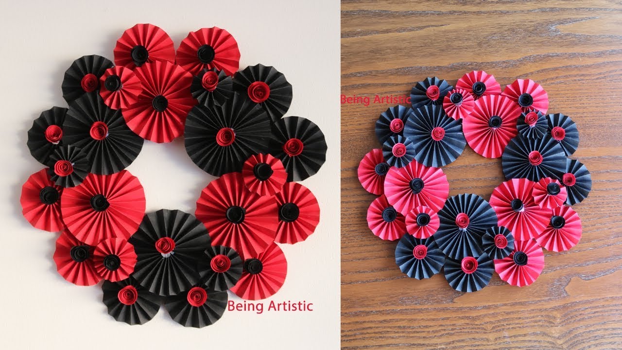 Paper Flower Wall Hanging - Paper Flower  - DIY Wall Decor ideas - Paper Craft