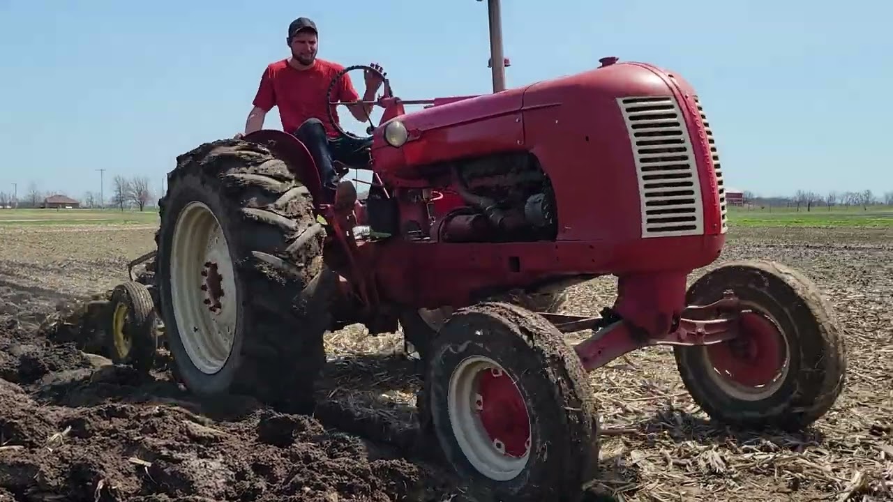 plowing with the cockshutt 50 an oliver 3 bottom plow