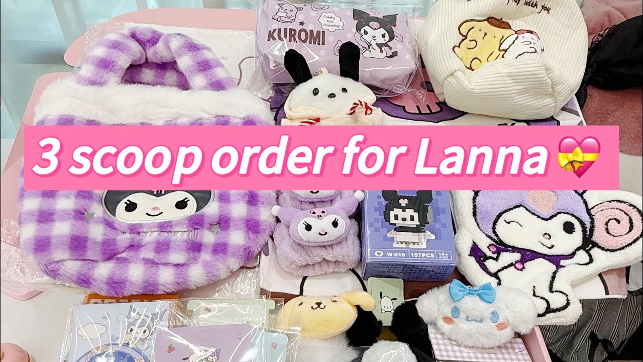3 scoop order for Lanna #sanrio #luckyscoop #kuromi 