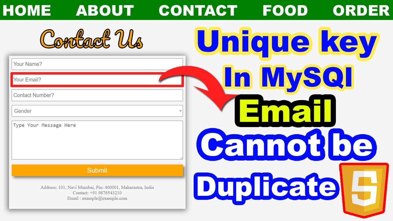 Unique key in PHP MySQL Xampp, How to eliminate duplicate entries from database, unique key in MySQL