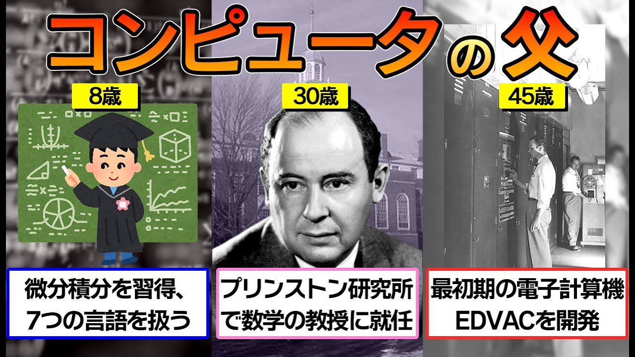 【ノイマン】EDVAC完成後に放った言葉がヤバすぎる！現代でも使われているコンピュータの基礎を築いた天才数学者【3分解説】