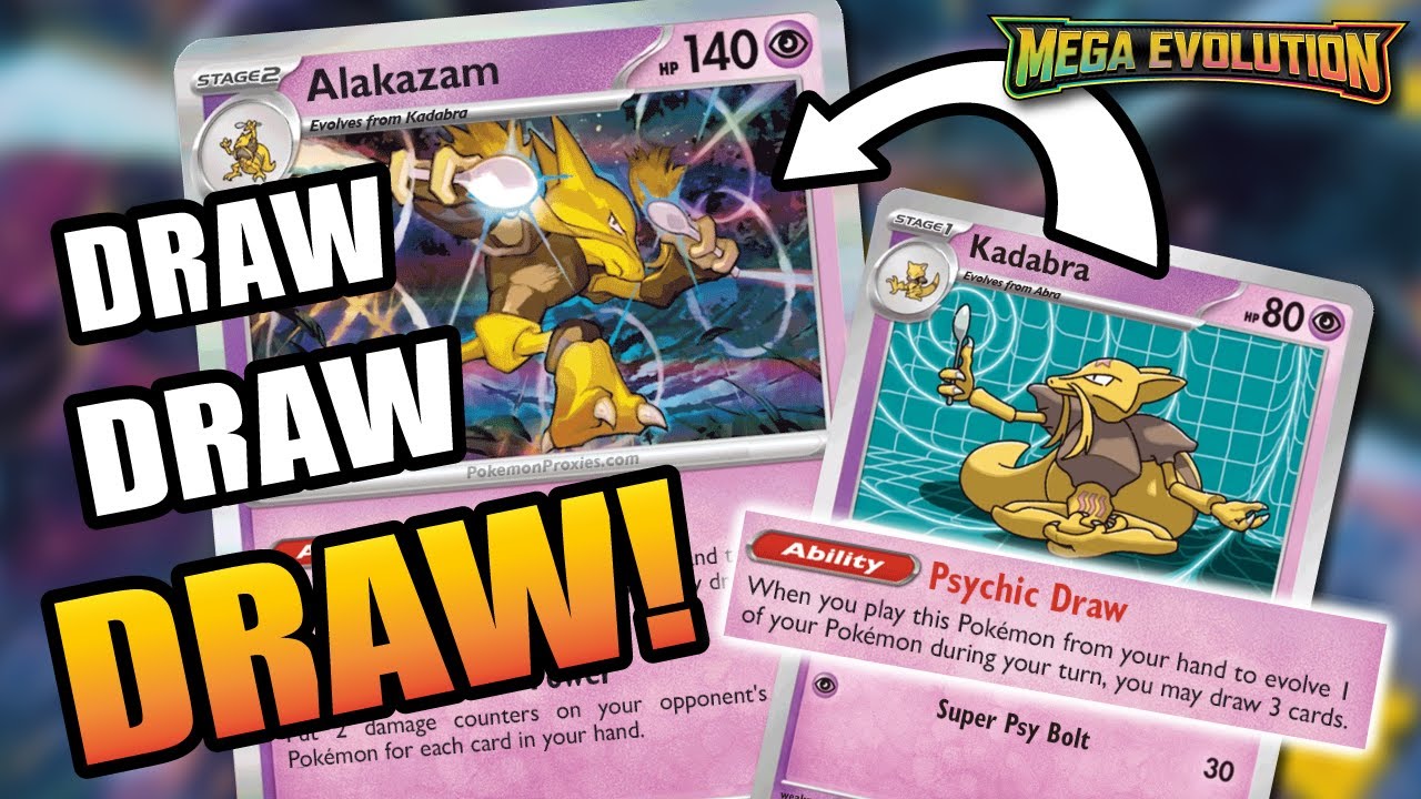 DRAW POWER Frenzy с Кадаброй и Алаказамом из Mega Evolution!