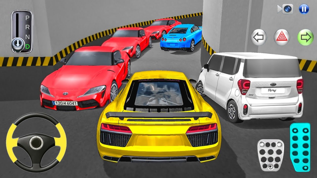 New Yellow Audi Car Stuck in Parking Garage - Best Android Gameplay 2025 - 3D Driving Class