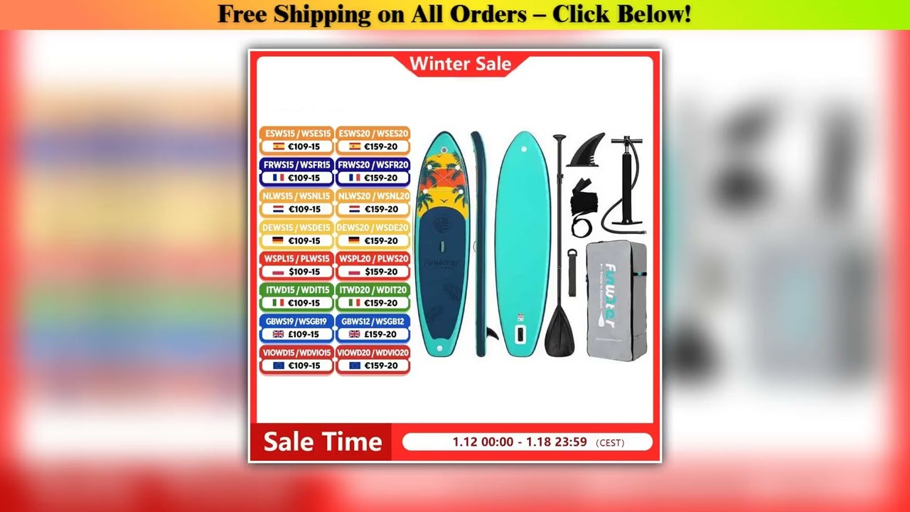FunWater Inflatable Stand Up Paddle Board Paddling Board Surfboard Surf Sup Board 320-385CM