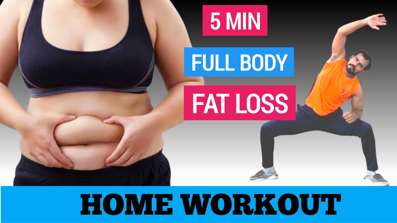 5 MIN FULL BODY FAT LOSS WORKOUT ( No Equipment )  Easy Exercise