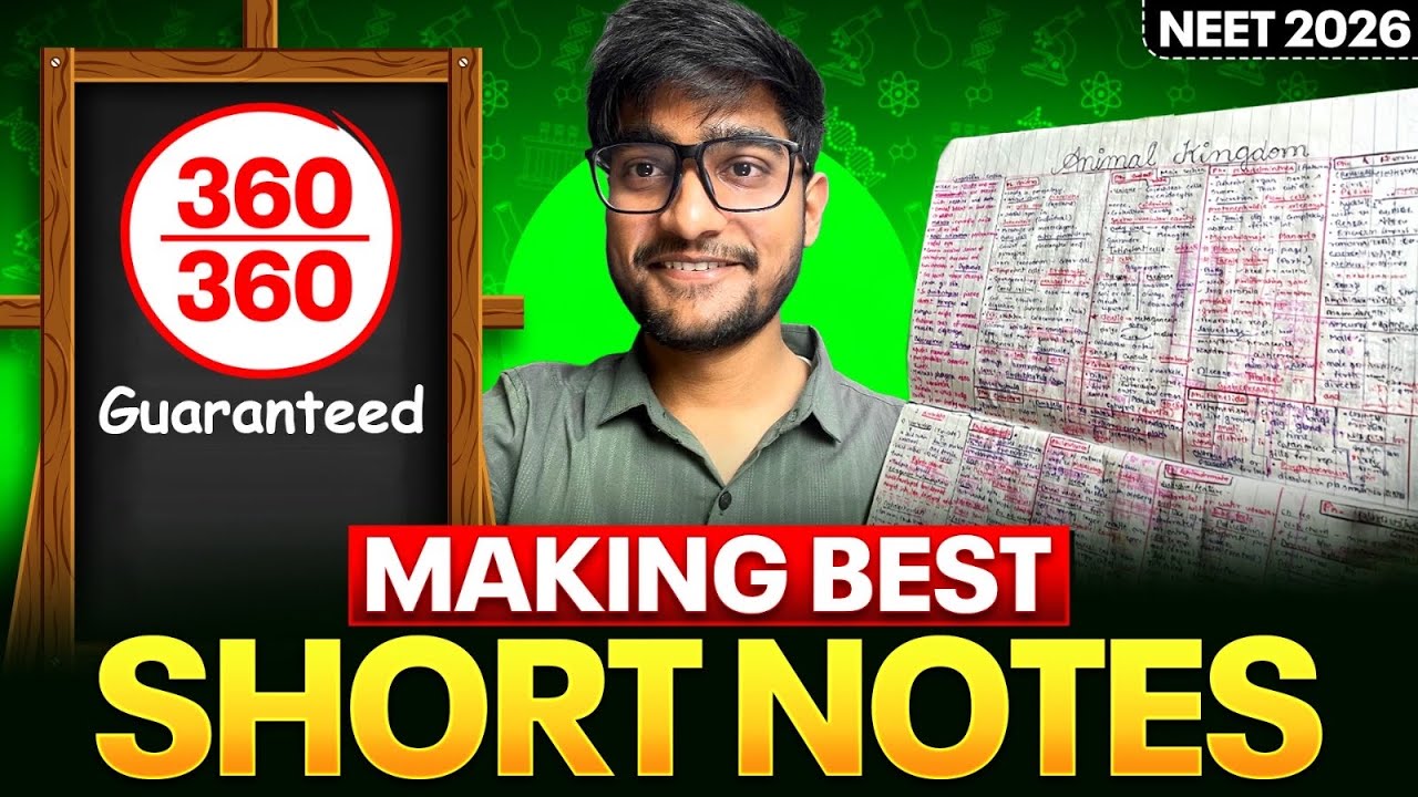 NEET&rsquo;26 : HOW TO MAKE BEST SHORT NOTES IN 10 Min 😱 BY DEEPAK AIIMS DELHI AIR-5