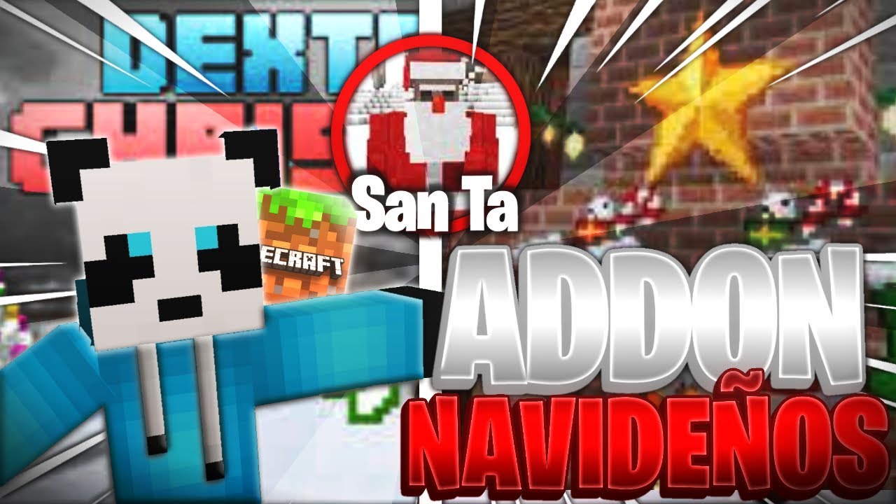 LOS MEJORES ADDONS NAVIDE&Ntilde;OS para MINECRAFT PE 1.19.50 🎄🎁(Decoraciones/Estructuras/NPCS) - StOOnJrYT