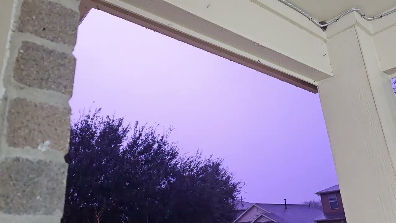 Intense thunderstorm squall line during tornado warning in my area at night