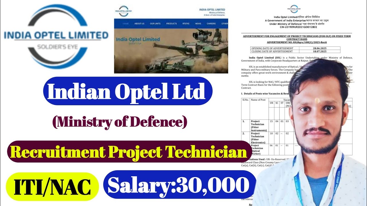 ITI Project Technician Jobs  | India OPTEL LTD Recruitment 2025  | india optel Vacancy | govt jobs