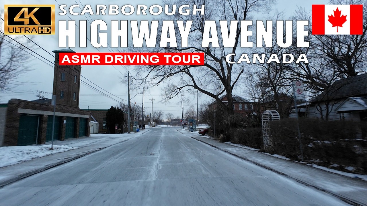 POLAR VORTEX: HIGHWAY AVENUE (Start to End) SCARBOROUGH, Ontario, Canada  ASMR DRIVING TOUR 4K