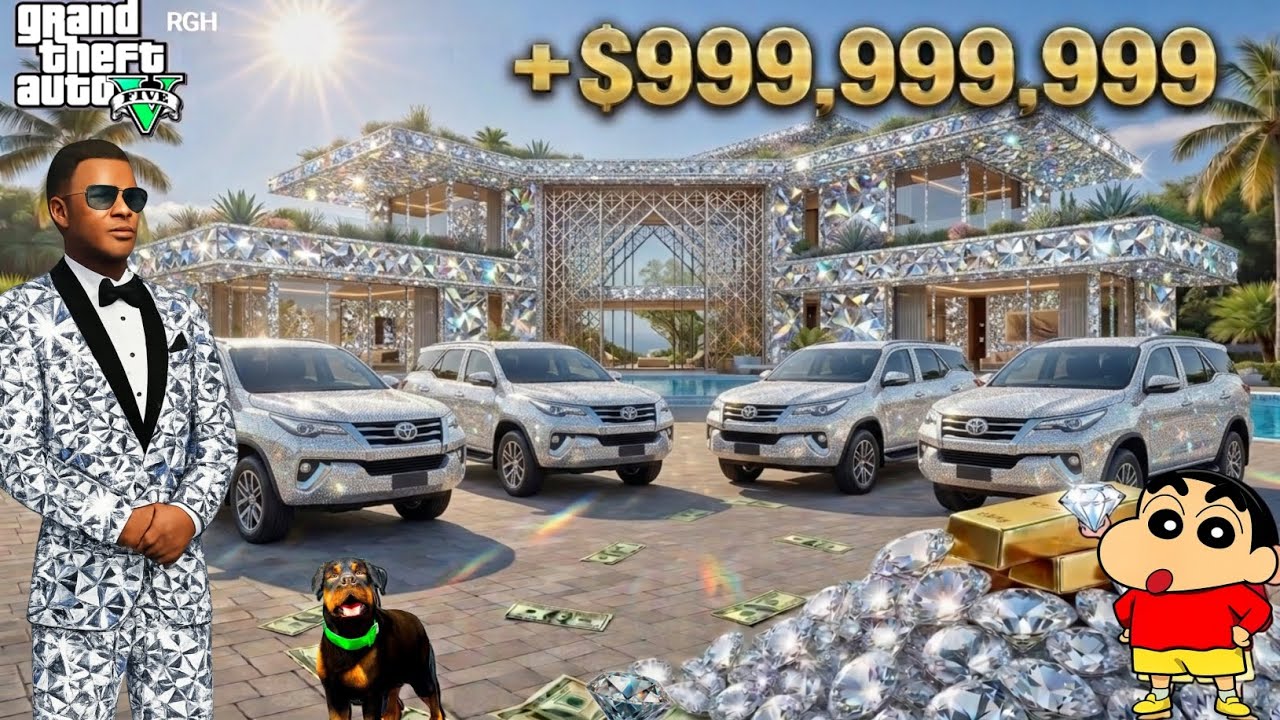 Franklin Or Shinchan Touch Anything Become Diamond Gold in GTA 5