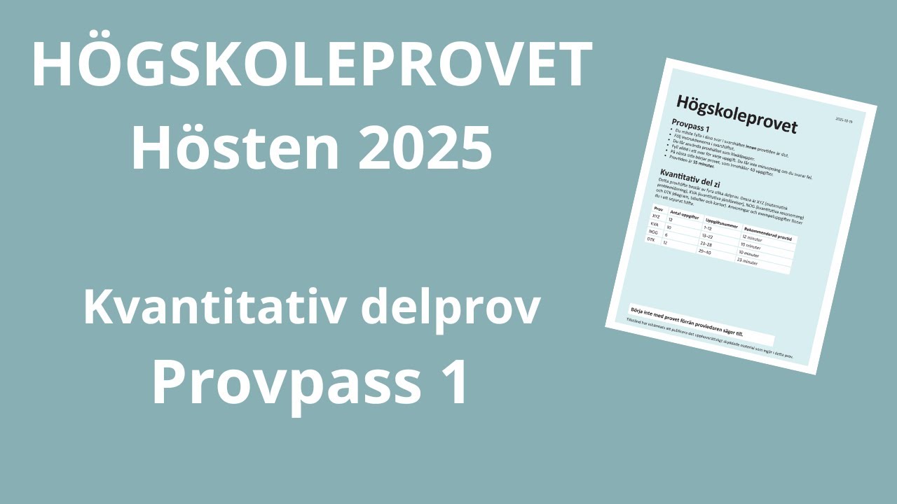Högskoleprovet Hösten 2025 (del 1)