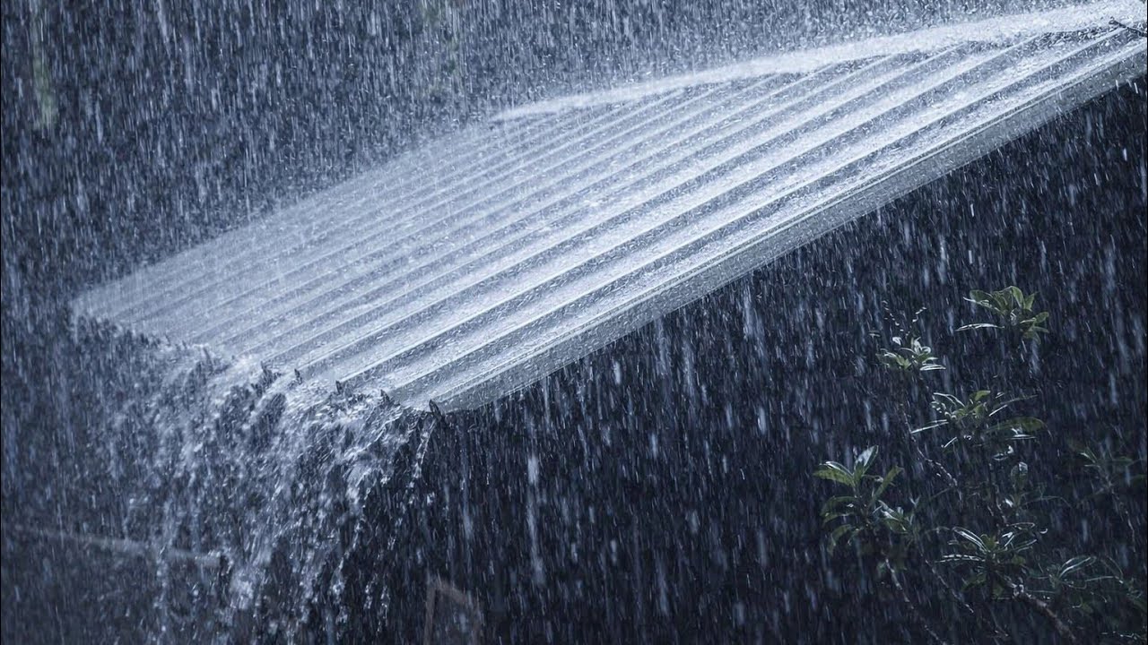 Heavy Rain on Metal Roof at Night 🌧️ | Relaxing Rain Sounds for Deep Sleep, Study & Stress Relief