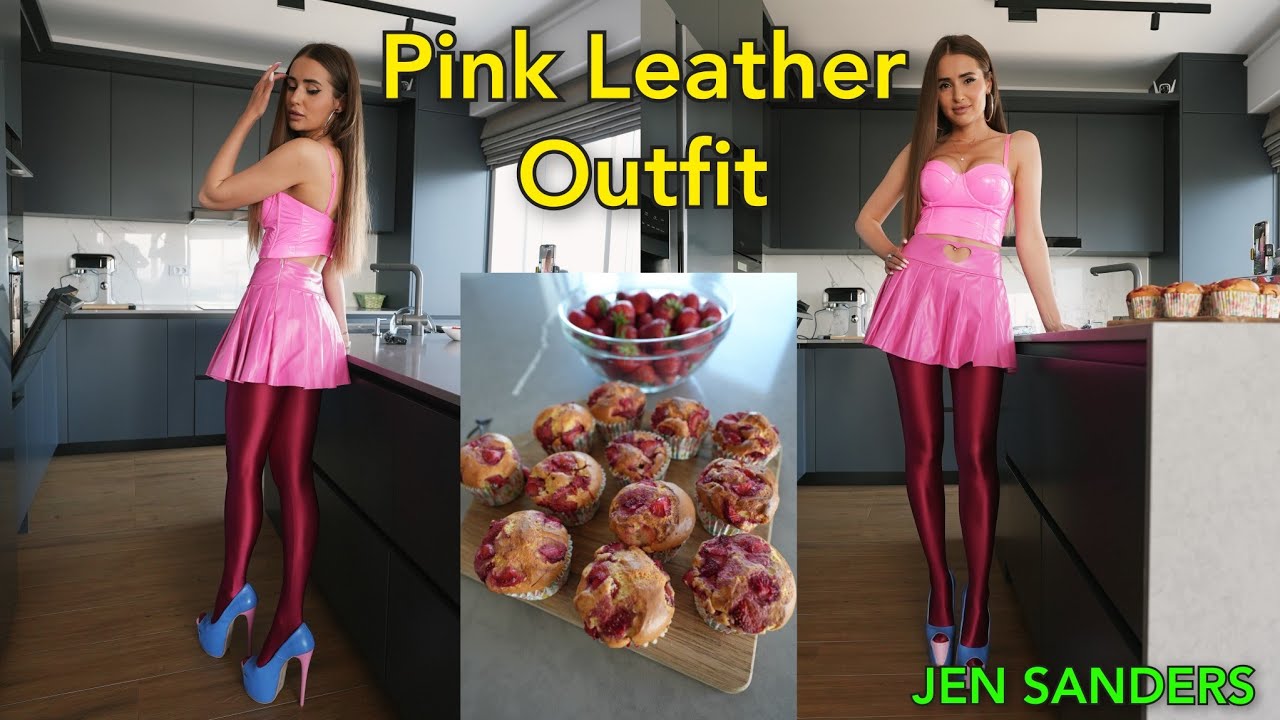 Mini Pleated Skirt Pink Leather Outfit Inspo | Strawberry Cupcakes Recipe