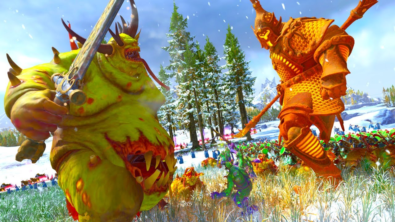 Total War WARHAMMER 3 - GRAND CATHAY VS  NURGLE | ULTIMATE FIREPOWER OUTPUT FIRESupport | 4K