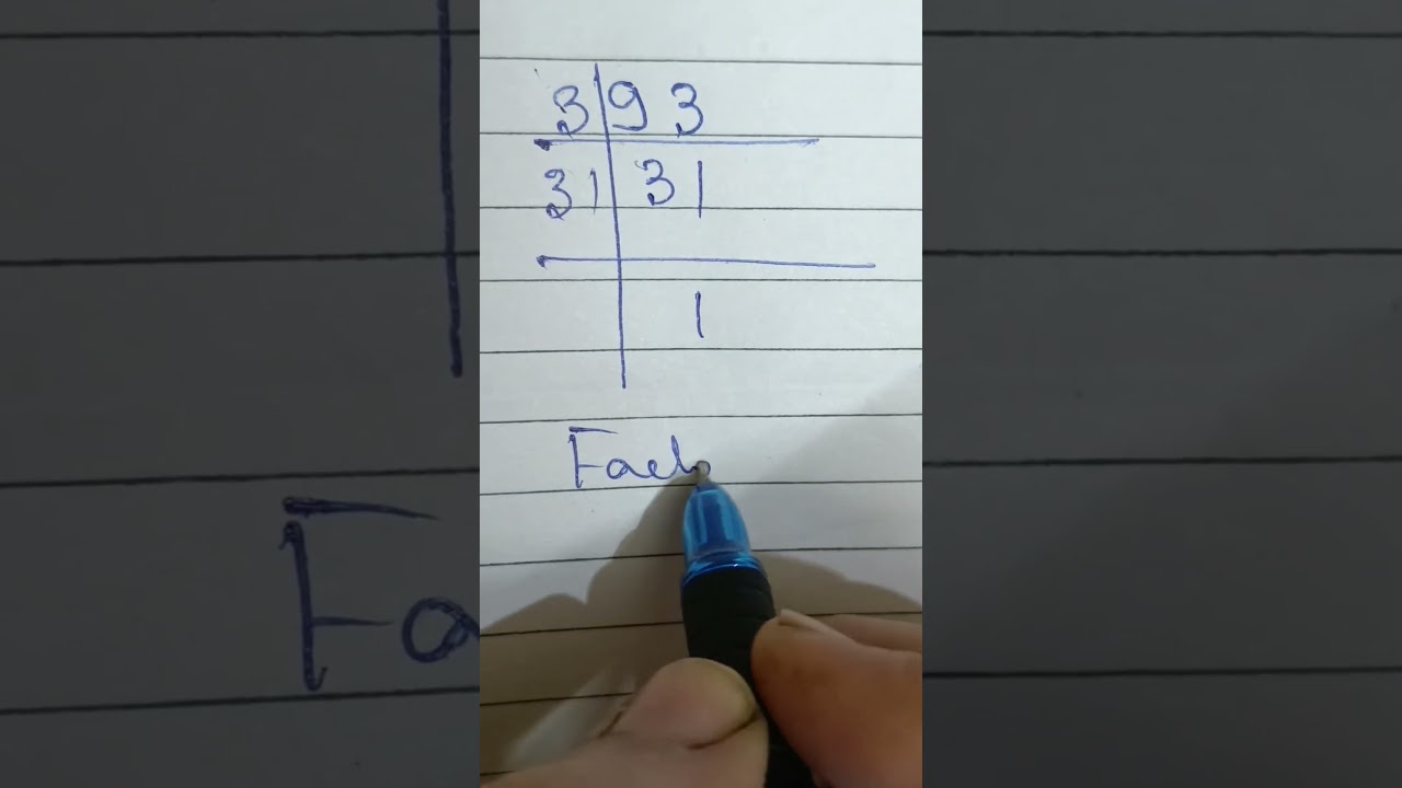 Prime factors of 93|factors of93|gunakkhand 93ka#shorts#maths #youtubeshorts