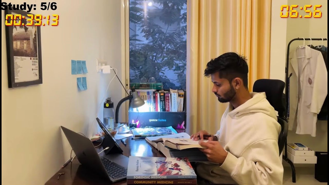 study with me live pomodoro | 4 hours | Med student