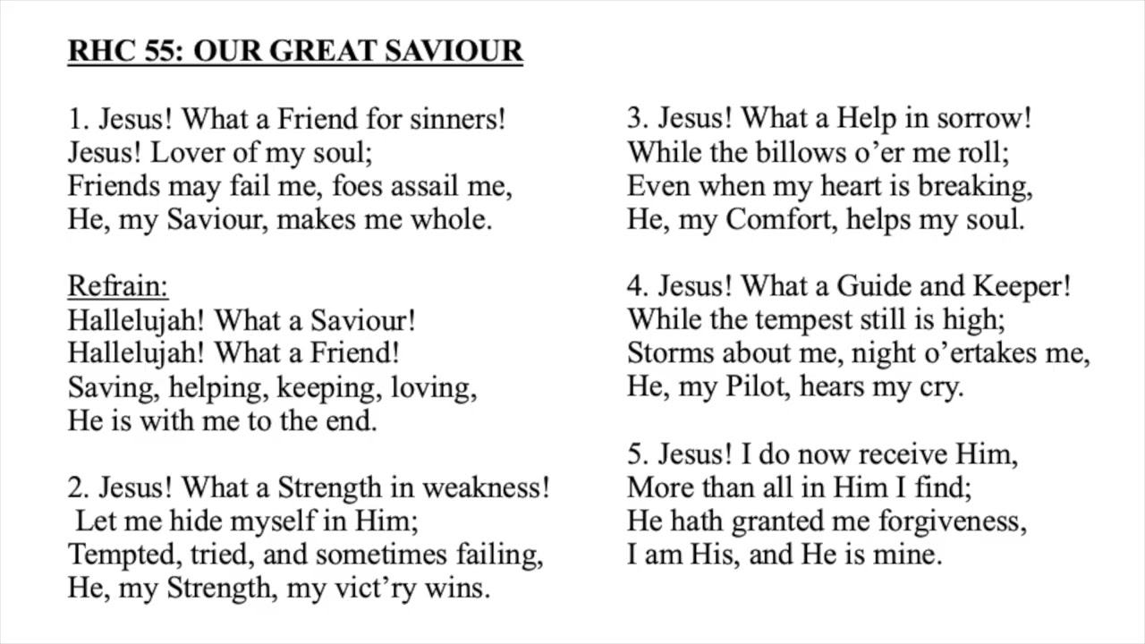 RHC 55:  Our Great Saviour