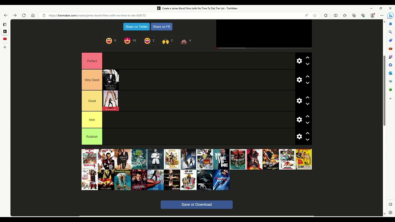 My James Bond tier list