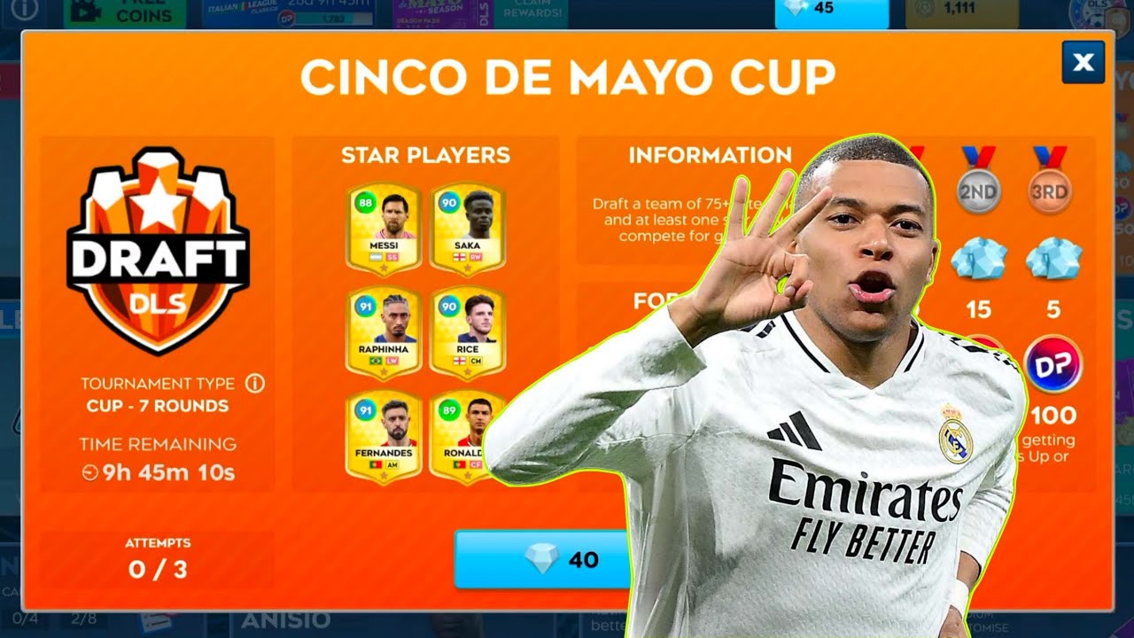 DLS 26 THE GREAT DREAM DRAFT CINCO DE MAYO CUP  WIN WITH MBAPPE । FTG HD BRO  