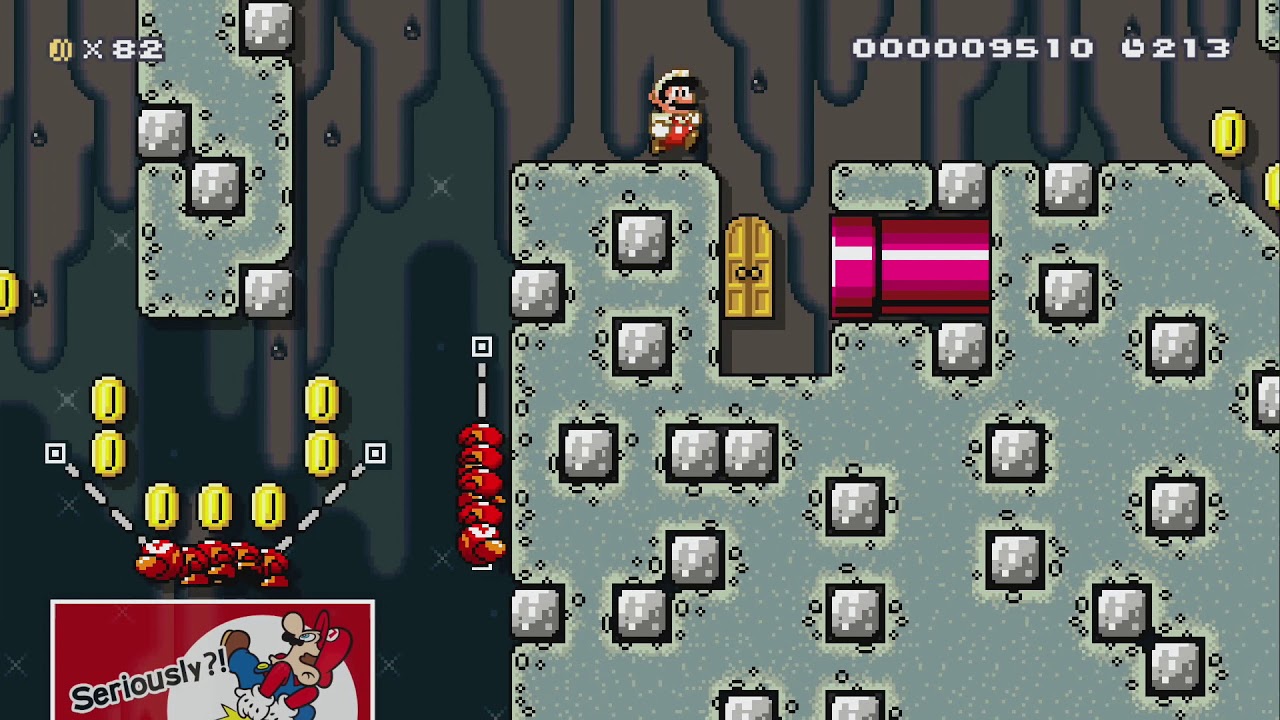 A CAVE WITH LITTLE WIGGLER ROOM! by BadDad - Super Mario Maker 2 - No Commentary 1bu