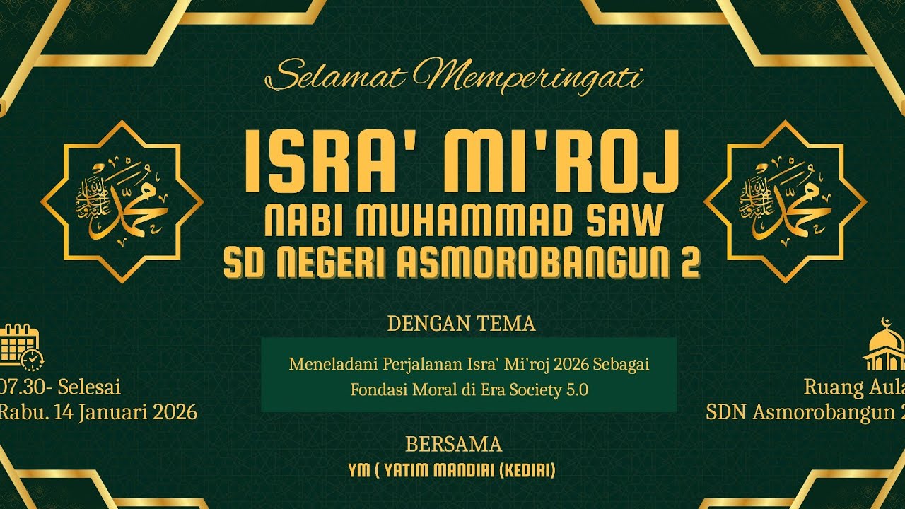 Peringatan Isra Mi'raj Nabi Muhammad SAW SDN Asmorobangun 2 Puncu
