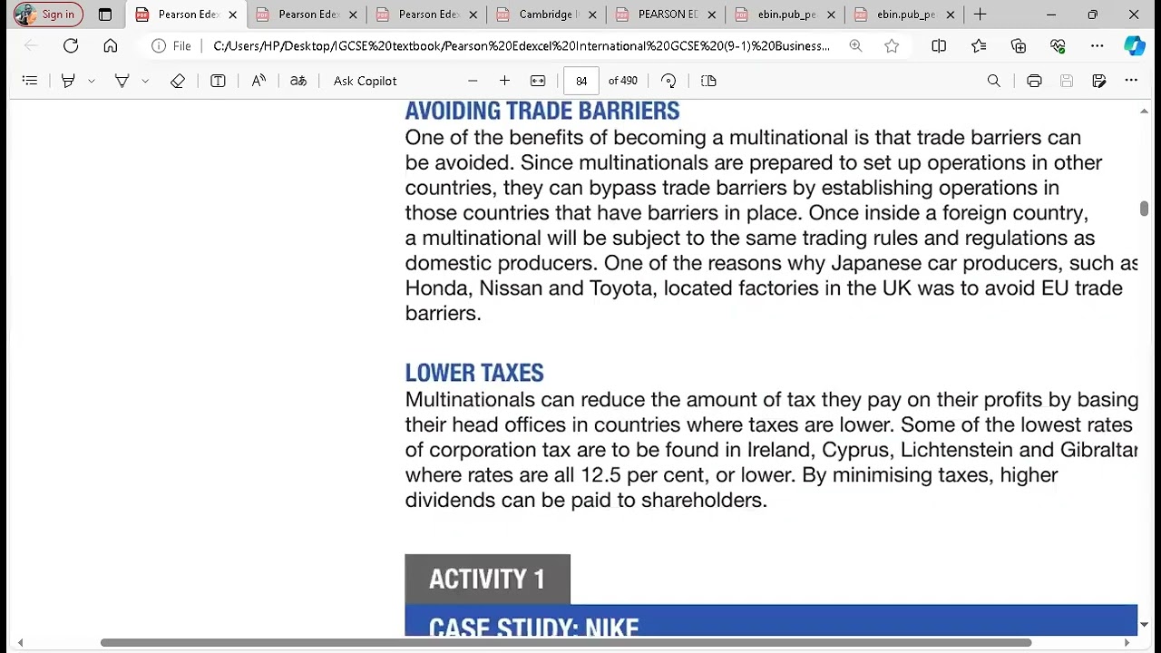 Business IGCSE (The Importance and Growth of Multinational Companies)