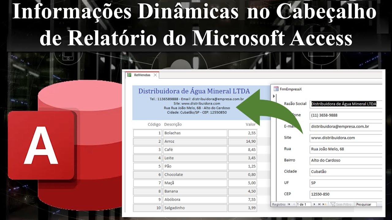 Informações Dinâmicas no Cabeçalho de Relatório do Microsoft Access