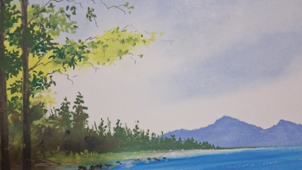 HOW TO DRAW A SEASCAPE STEP BY STEP WITH OIL PASTEL COLOURS #scenary #landscape 