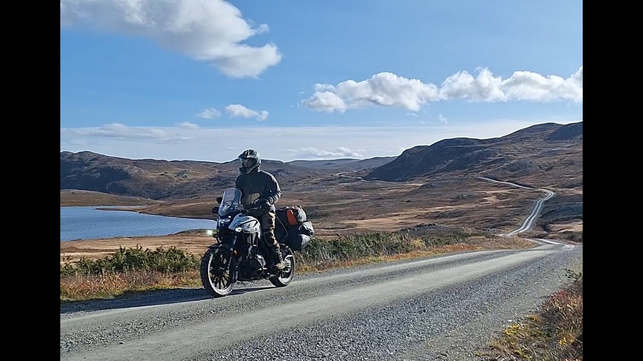 Motorcycle wild camping near Jotunheimen, Norway