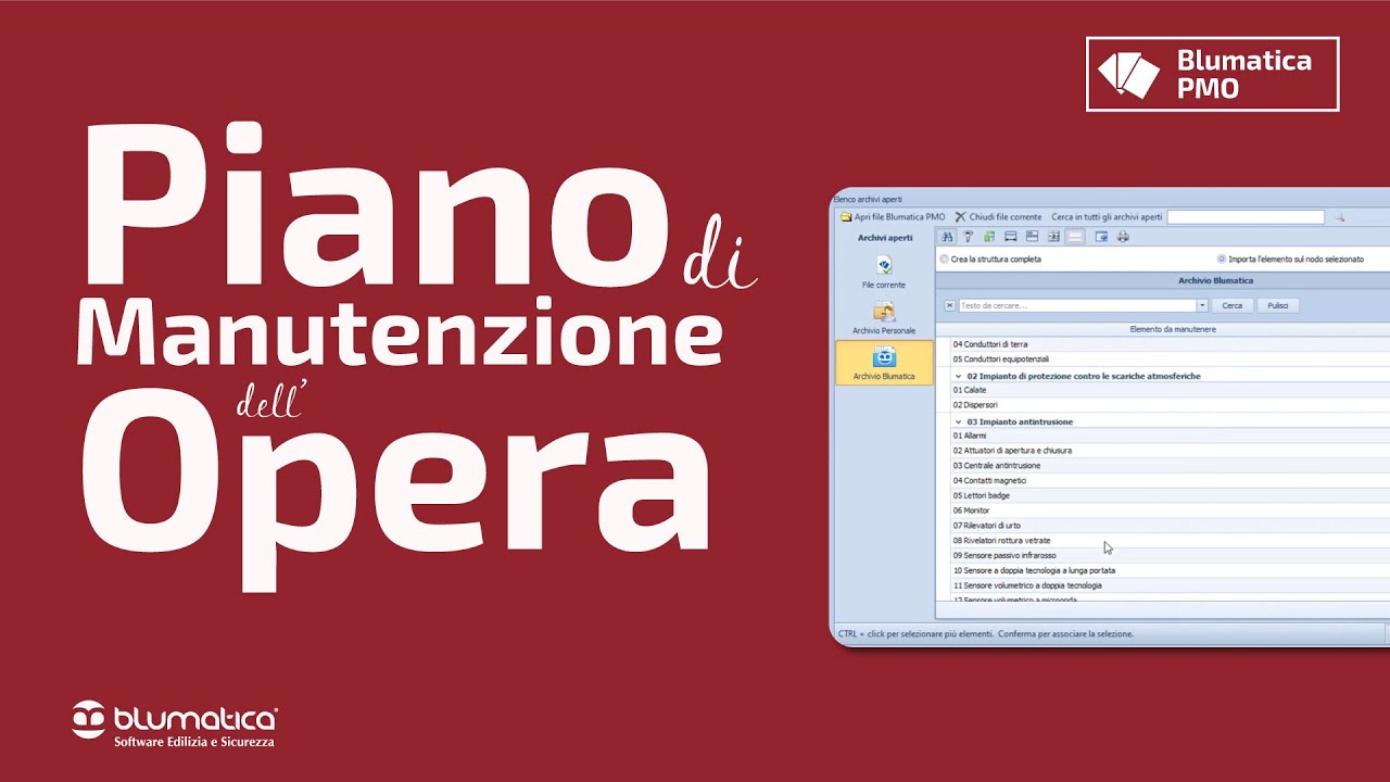 Blumatica PMO: Piano di manutenzione