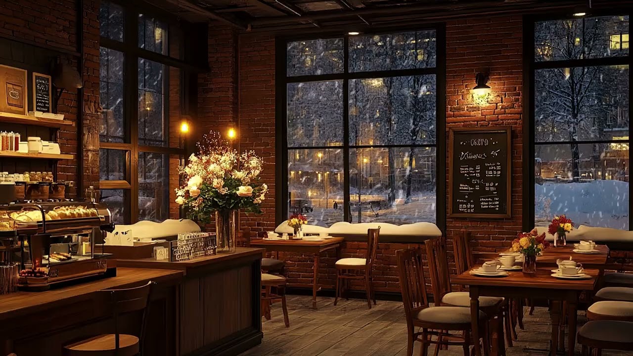 Relaxing Jazz Instrumental in Cozy Coffee Shop | Background Music for Relaxing and Working