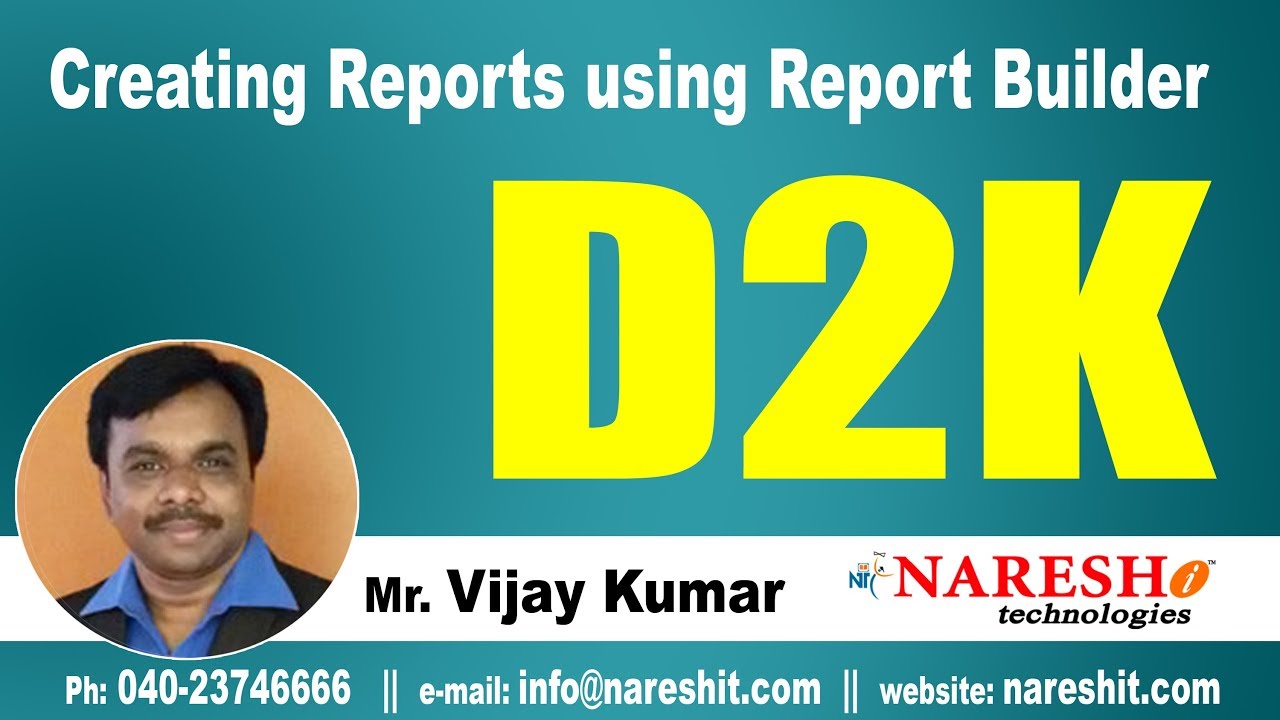 Creating Reports using Report Builder | D2K Forms and Reports Tutorial | Mr. Vijay Kumar