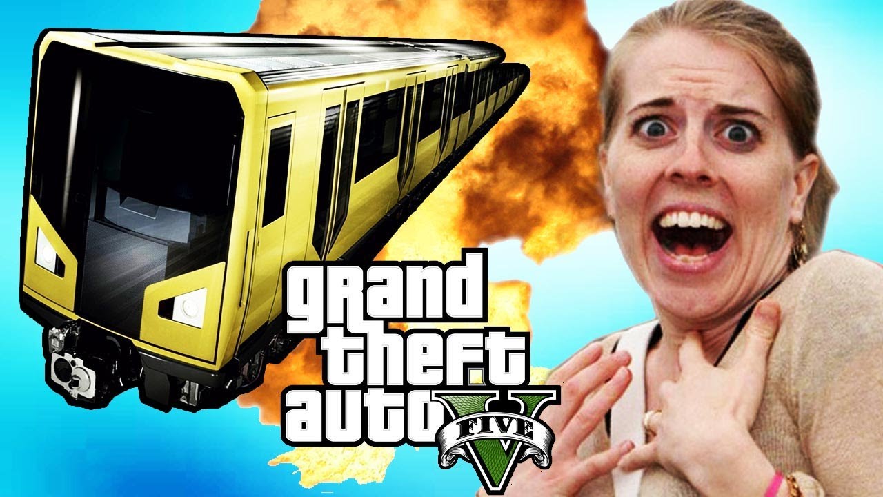 GTA 5 - Parando o Trem, Momentos Engraçados, Como Parar o Trem, Explodindo o Trem (GTA V Gameplay)