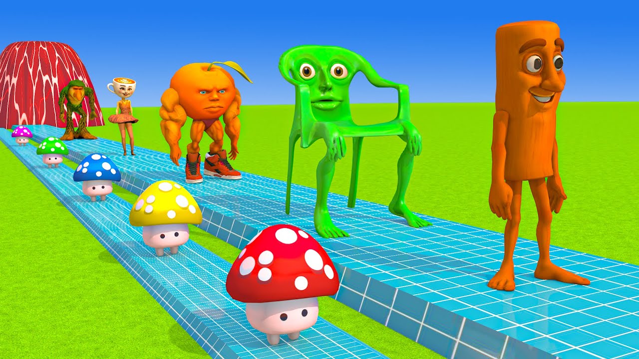 Long Slide Game With Cow Elephant Gorilla Hippopotamus Tiger 3d Animal Game Funny 3d Animals