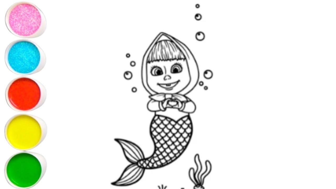 Masha drawing painting and coloring for kids and toddler's 