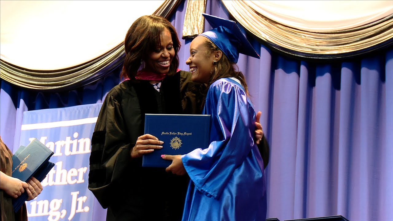 First Lady Michelle Obama Delivers Commencement Address at MLK, JR. Magnet High School Commencement