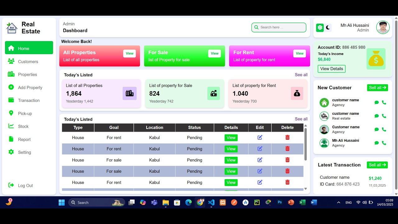 🔥Complete Admin Dashboard using HTML, CSS, & JavaScript!