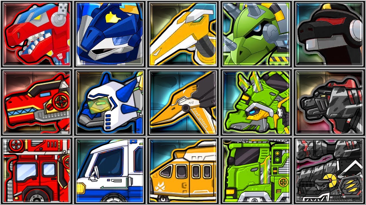 Приключения Rescue Bots Dino, Корпус Дино-роботов: Спинозавр, Анкилозавр, Трицератопс