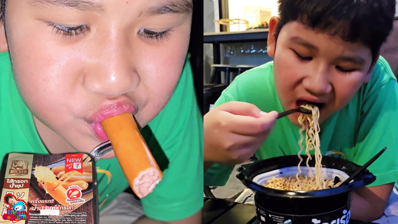 กินชาบูถ้วยร้อน ไส้กรอกน้ำซุป เล่นเลเซอร์แมว | น้องบีม