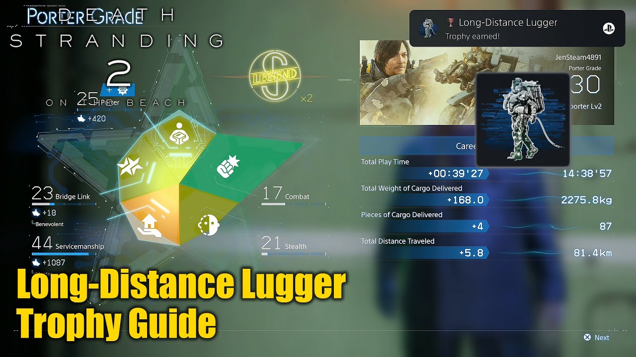 Death Stranding 2 &bull; Long-Distance Lugger Trophy Guide (Reach a total distance traveled of 80km.)