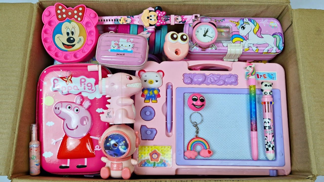 PINK Stationery Collection🩷Geometry, Board, Coloring kit, Lunchbox, Sharpener, Eraser, PencilBox etc